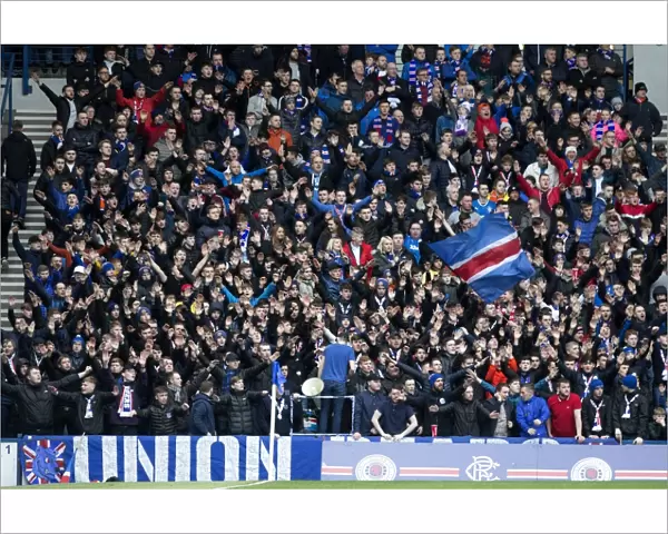 Euphoric Rangers Fans Celebrate 2003 Scottish Premiership Victory: A Glorious Moment at Ibrox Stadium