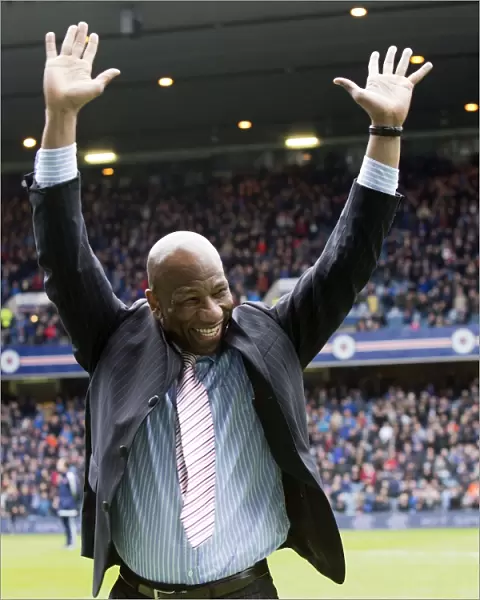 Rangers Legend Marvin Andrews Waves to Adoring Fans at Ibrox Stadium (Scottish Cup Triumph, 2003)