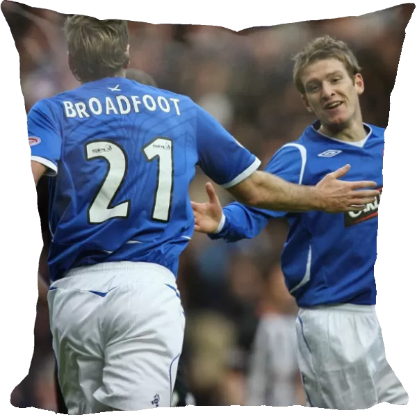 Rangers FC: Kirk Broadfoot and Steven Davis Celebrate Second Goal vs. St Mirren (Clydesdale Bank Premier League, Ibrox, 08-09)