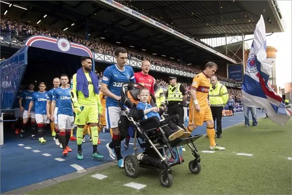 Rangers Captain Lee Wallace Assists Mascots at Ibrox Stadium: Scottish Cup Champions Celebrate