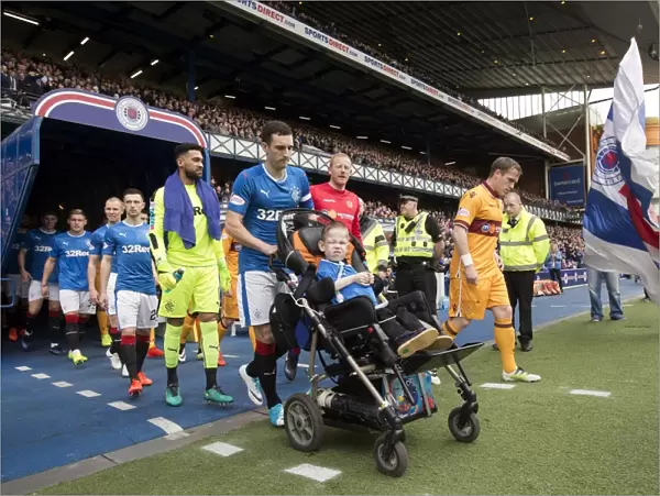 Rangers Captain Lee Wallace Assists Mascots at Ibrox Stadium: Scottish Cup Champions Celebrate