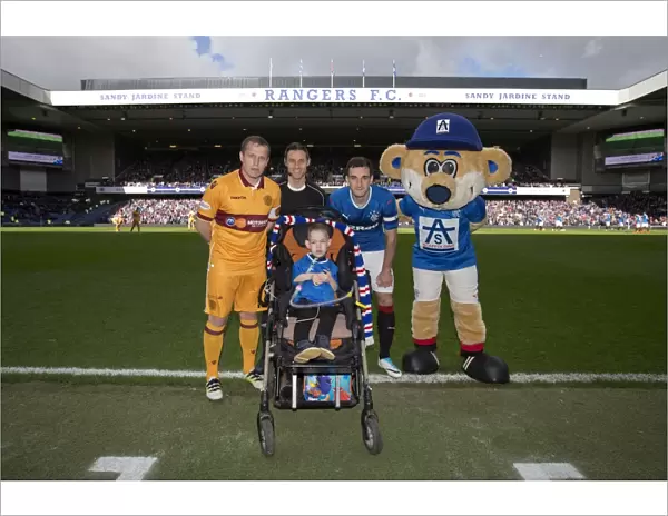 Rangers Captains and Motherwell Captain with Mascot before Ibrox Showdown