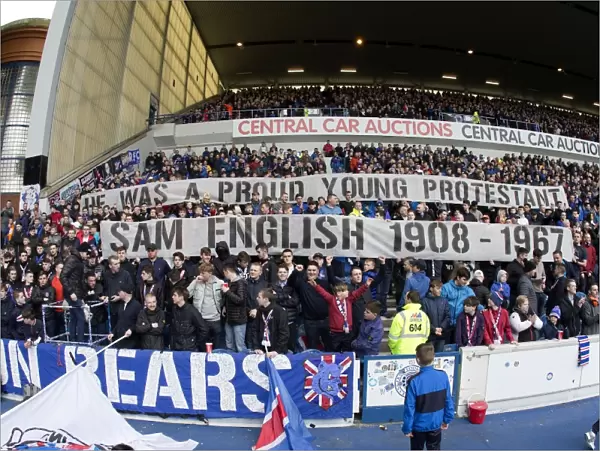 Rangers Football Club: Uniting Fans - Scottish Cup Victory Banner at Ibrox Stadium (2003)