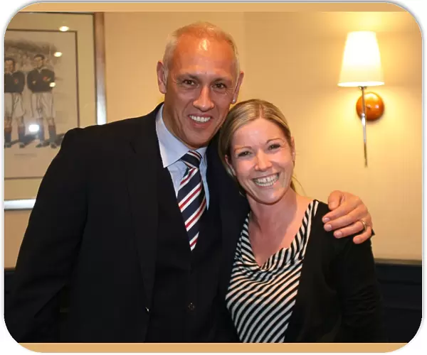 Rangers Football Club Charity Race Night 2008: Mark Hateley Interacts with Fan in Thornton Suite