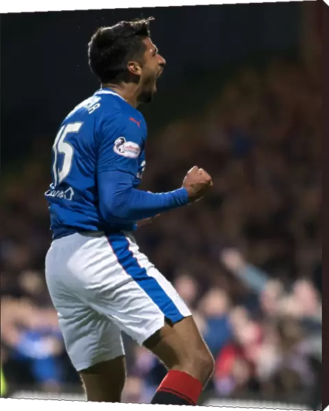 Rangers Eduardo Herrera: Celebrating the Goal that Advanced to Betfred Cup Semifinals at The Energy Check Stadium