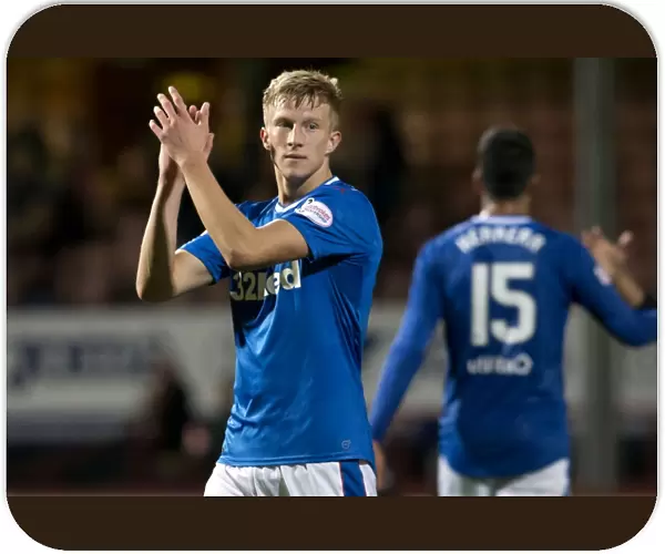 Rangers Ross McCrorie Celebrates Quarterfinal Victory and Salutes Fans at The Energy Check Stadium