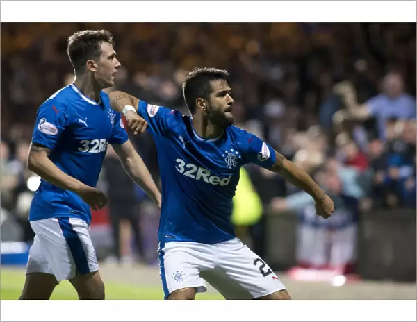 Rangers: Candeias and Jack Celebrate Goal in Betfred Cup Quarterfinal vs. Partick Thistle