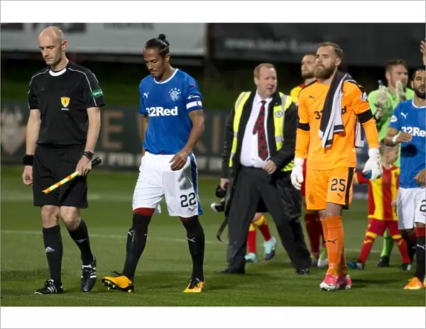 Rangers Bruno Alves Leads Out Team at The Energy Check Stadium: Betfred Cup Quarterfinal vs. Partick Thistle (Scottish Cup Champions 2003)