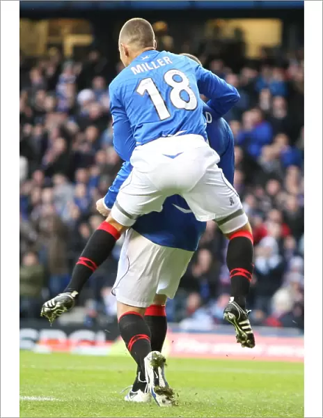 Rangers Kris Boyd and Kenny Miller: Unstoppable Duo Celebrates First Goal (3-1) Against Kilmarnock at Ibrox
