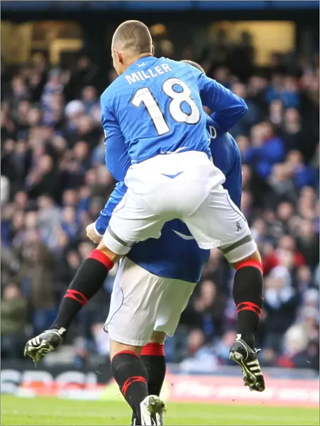 Rangers Kris Boyd and Kenny Miller: Unstoppable Duo Celebrates First Goal (3-1) Against Kilmarnock at Ibrox