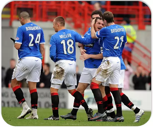 Rangers Barry Ferguson Celebrates Opening Goal Against Hamilton in Scottish Premier League