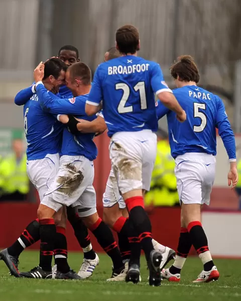 Rangers Barry Ferguson: Celebrating the Opening Goal Against Hamilton in the Scottish Premier League