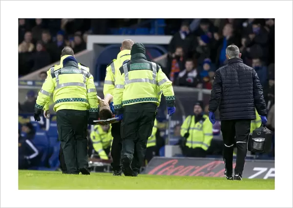 Rangers Ryan Jack Suffers Injury, Carried Off on Stretcher During Rangers vs Motherwell at Ibrox Stadium