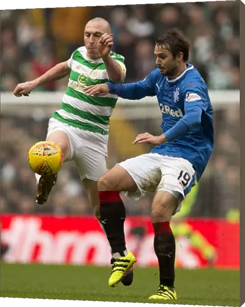 Intense Rivalry: Kranjcar vs. Brown in the Celtic v Rangers Premiership Clash at Celtic Park