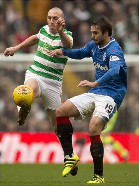 Intense Rivalry: Kranjcar vs. Brown in the Celtic v Rangers Premiership Clash at Celtic Park
