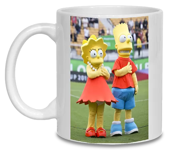 Rangers vs. Corinthians: Florida Cup - Lisa & Bart Simpson Among Rangers Mascots