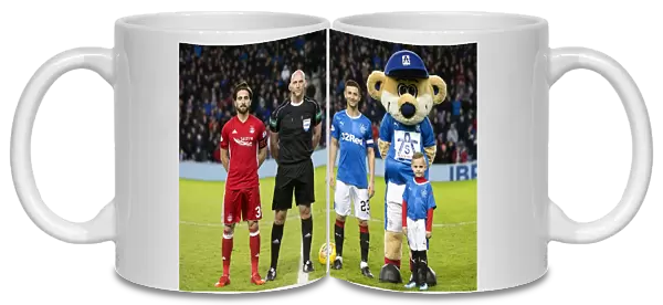 Rangers Football Club: Jason Holt and the Mascot Leading the Team at Ibrox Stadium - Premiership Showdown with Aberdeen (Scottish Cup Champions 2003)