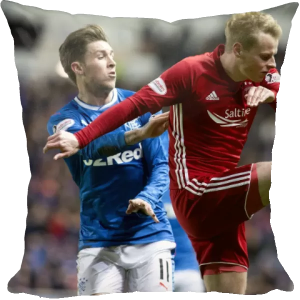 Intense Clash: Windass vs Mackay-Steven at Ibrox Stadium (Rangers vs Aberdeen, Scottish Premiership)