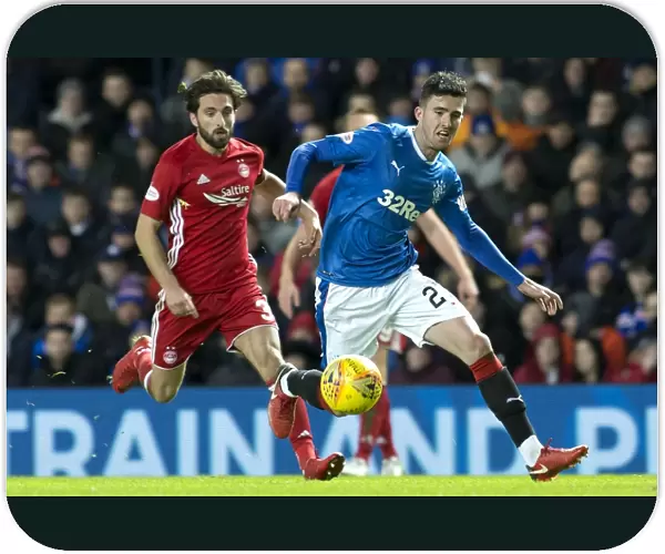 Sean Goss Outsmarts Graeme Shinnie: A Moment of Skill at Ibrox Stadium during Rangers vs Aberdeen