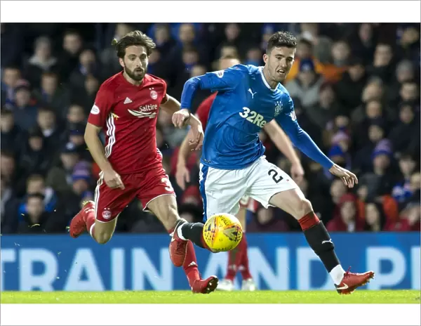 Sean Goss Outsmarts Graeme Shinnie: A Moment of Skill at Ibrox Stadium during Rangers vs Aberdeen