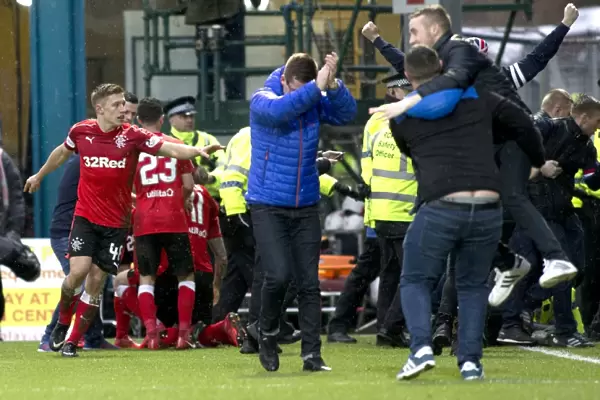 Rangers Fans Uncontainable Euphoria: Invading the Pitch After Jason Cummings Goal (Ladbrokes Premiership)