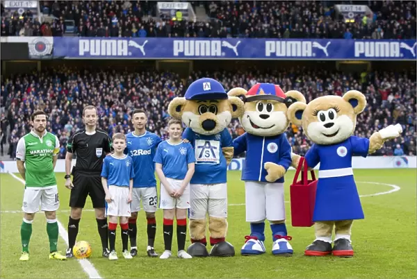 Rangers vs Hibernian: Jason Holt and Mascots Celebrate Scottish Cup Victory at Ibrox Stadium