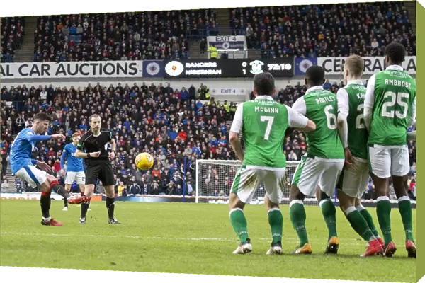Rangers Sean Goss Scores Thrilling Free-Kick at Ibrox Stadium: Ladbrokes Premiership Showdown vs Hibernian