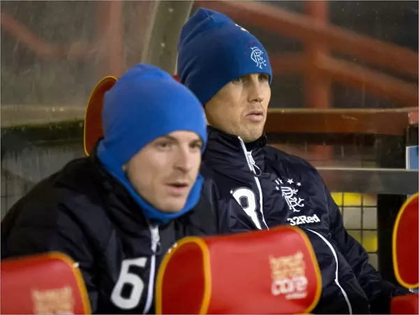 Rangers FC: Kenny Miller and Andy Halliday on the Bench at Firhill Stadium