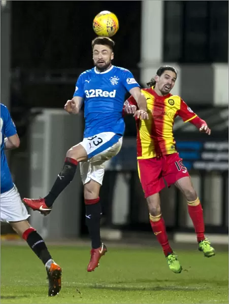 Rangers Russell Martin Clears the Ball Against Partick Thistle at Firhill Stadium