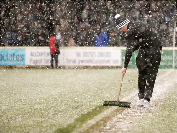 Snowy Half Time: Rangers Clear the Field at Ayr United in the Scottish Cup