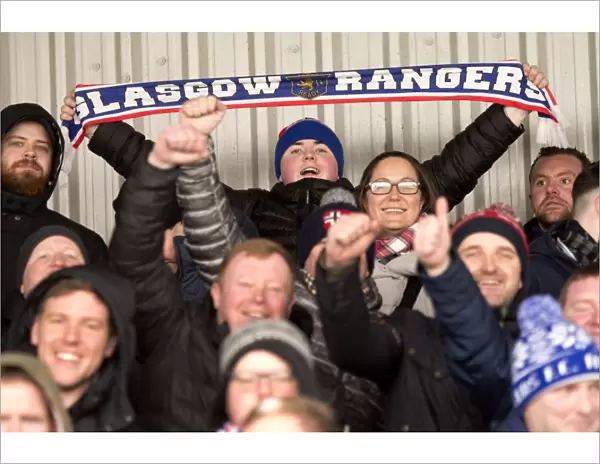 Rangers Faithful Roar: Unwavering Support at Ayr United during the Scottish Cup Fifth Round (2003 Champions)