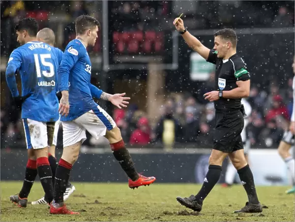 Rangers Josh Windass Receives Yellow Card in Scottish Cup Fifth Round Clash vs. Ayr United at Somerset Park