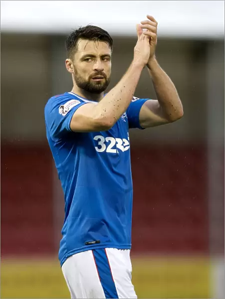 Rangers Russell Martin Celebrates with Fans after Hamilton Victory - Ladbrokes Premiership