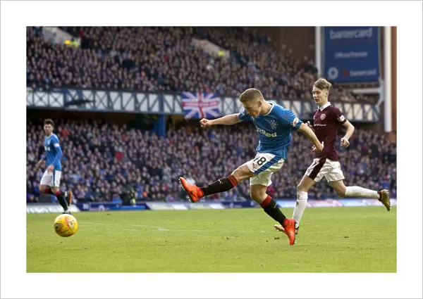 Thundering Shot: Greg Docherty Scores for Rangers vs Heart of Midlothian, Ladbrokes Premiership, Ibrox Stadium