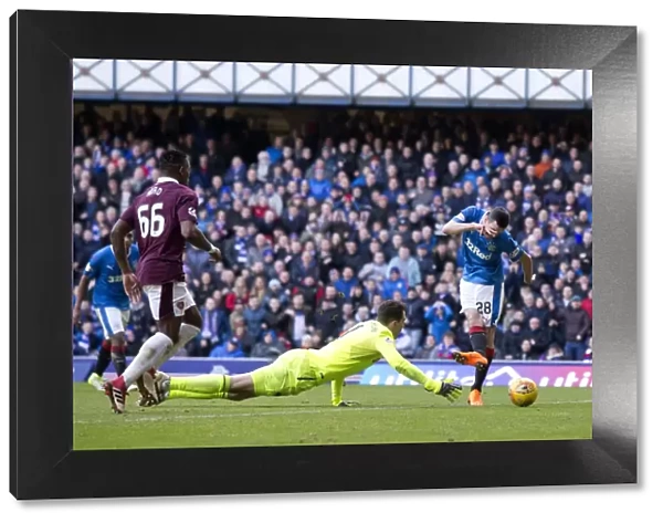 Thrilling Goal: Jamie Murphy's Stunner for Rangers vs. Heart of Midlothian in the Ladbrokes Premiership at Ibrox