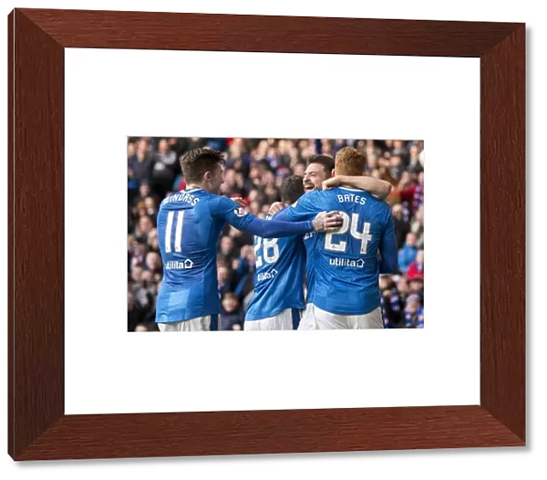 Rangers Defender Russell Martin's Euphoric Goal Celebration vs. Heart of Midlothian (Scottish Premiership, Ibrox Stadium)
