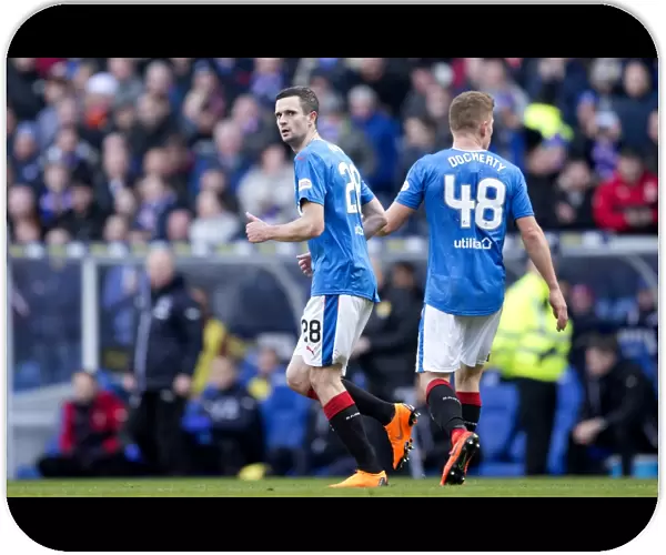 Murphy's Thrilling Goal Celebration with Docherty: Rangers Exciting Moment at Ibrox Stadium