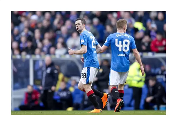 Murphy's Thrilling Goal Celebration with Docherty: Rangers Exciting Moment at Ibrox Stadium