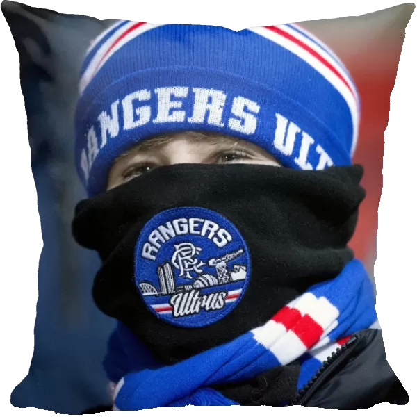 A Devoted Rangers Fan Endures Freezing McDiarmid Park During Ladbrokes Premiership Match