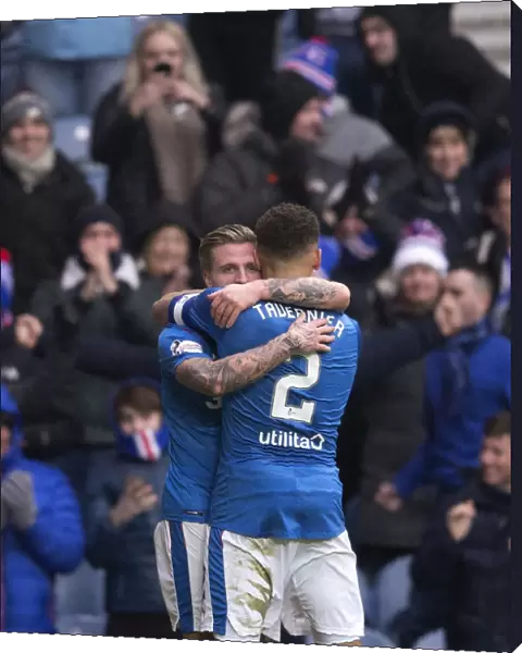 Rangers: Cummings and Tavernier Celebrate Goal in Thrilling Scottish Cup Quarterfinal at Ibrox