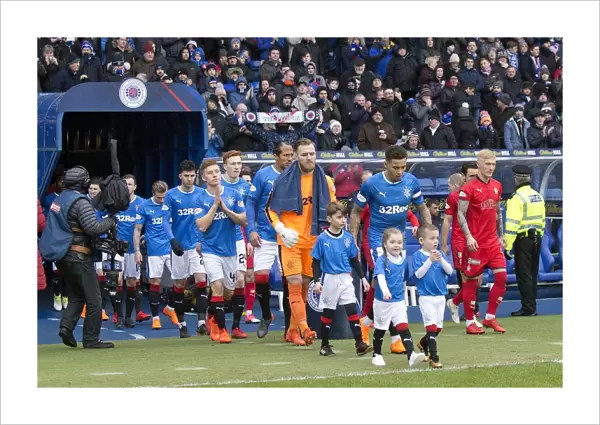 Rangers Football Club: Scottish Cup Quarter-Final Victory - Tavernier and Mascots Celebrate at Ibrox (2003)