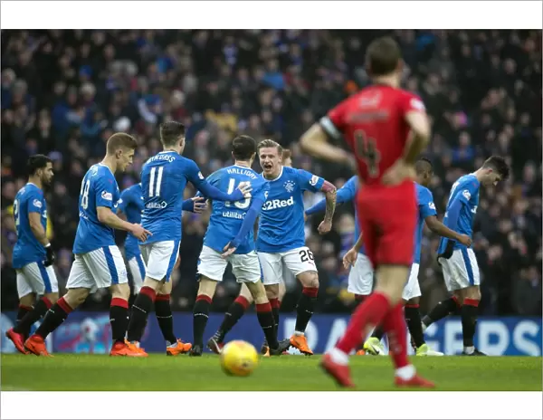 Rangers Double Joy: Cummings and Halliday's Dual Goal Celebration in the 2003 Scottish Cup Quarterfinal at Ibrox