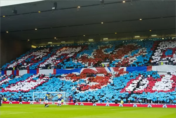 Passionate Showdown: Rangers vs Celtic - A Sea of Fan Colors at Ibrox Stadium, Scottish Premiership