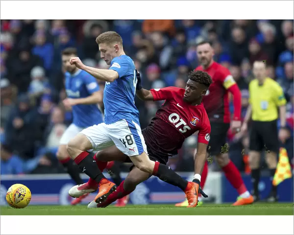 Intense Rivalry: Docherty vs Tshibola Battle at Ibrox - Rangers vs Kilmarnock, Ladbrokes Premiership
