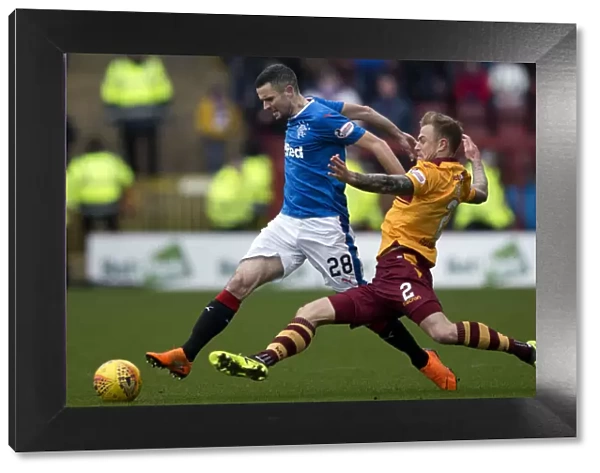Murphy vs Tait: A Fierce Tackle in the Motherwell vs Rangers Football Rivalry, Ladbrokes Premiership, Fir Park