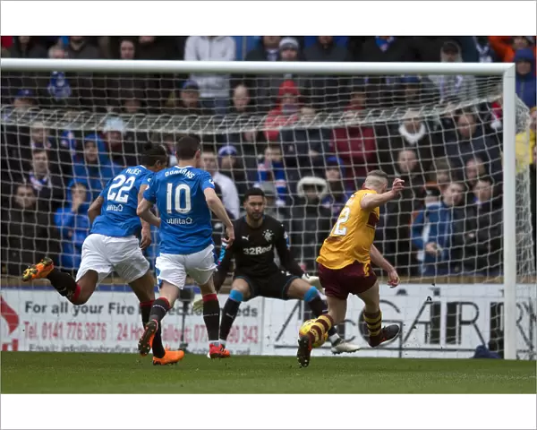 Allan Campbell Scores Motherwell's Second Goal Against Rangers in Ladbrokes Premiership at Fir Park