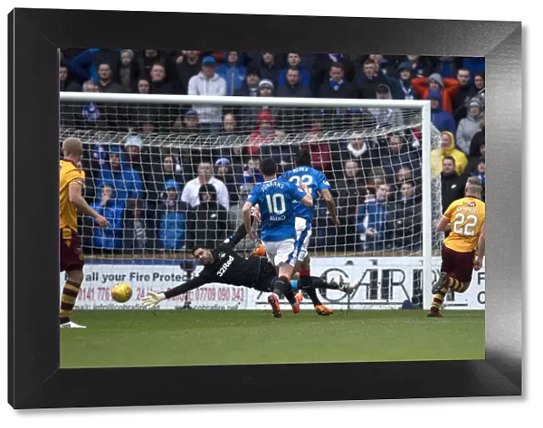 Allan Campbell Scores Motherwell's Second Goal Against Rangers in Ladbrokes Premiership at Fir Park