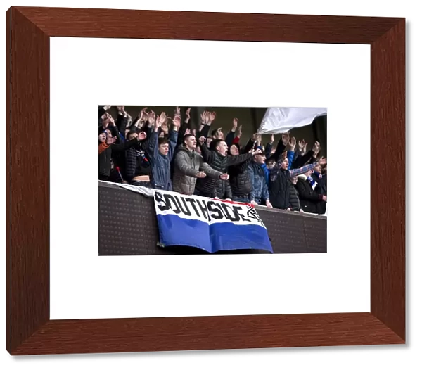 Rangers Fans Ecstatic Victory Celebration at Fir Park: Motherwell vs Rangers, Ladbrokes Premiership