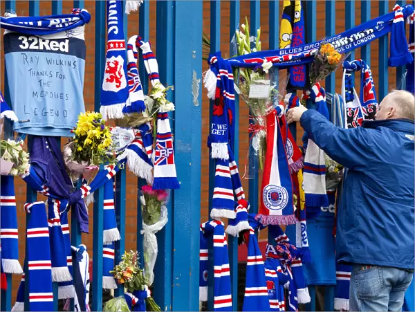 A Fan's Tribute at Ibrox: Remembering Ray Wilkins with a Scarf (Scottish Cup Winners 2003)