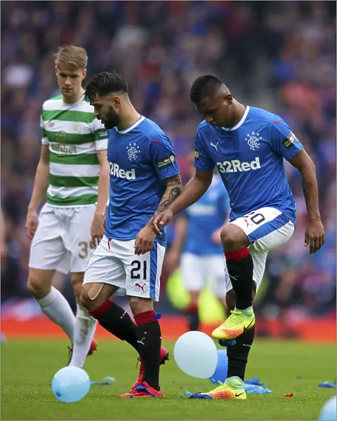 Rangers Candeias and Morelos Celebrating on Balloons at the 2003 Scottish Cup Semi-Final, Hampden Park